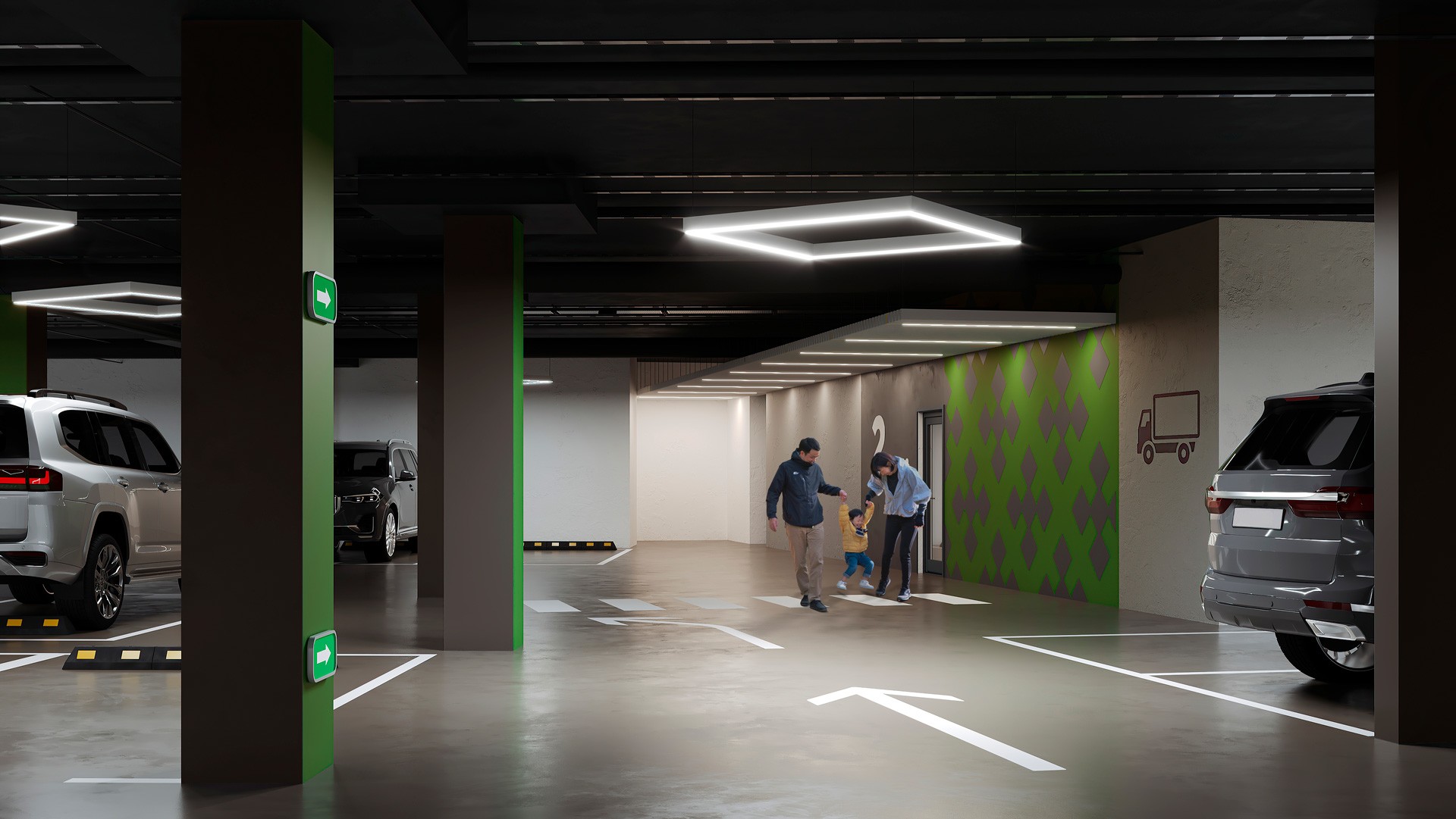 Все лифты спускаются в паркинг